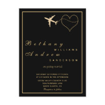 Hochzeit RSVP l Einladung Black Gold All in One