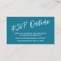 Hochzeit RSVP Lässig Handwriting Mosaik Blue