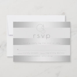 Hochzeit RSVP | Monogramm der Aluminiumstreifen Karte
