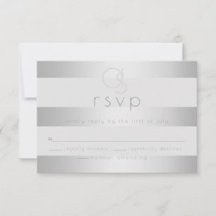 Hochzeit RSVP   Monogramm der Aluminiumstreifen Karte