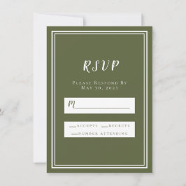 Hochzeit RSVP Olive Green Simple Chic Minimalistis