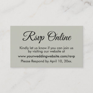 Hochzeit RSVP Online Elegant Simple Sage Green Begleitkarte