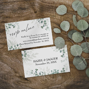 Hochzeit RSVP Online Greenery Elegant Zeitgenössis Begleitkarte
