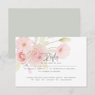 Hochzeit RSVP   Pastellrosa Blume