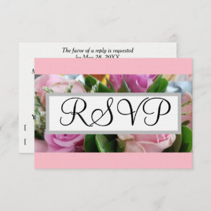 Hochzeit RSVP: Pastellrosa Rosengrün RSVP Karte
