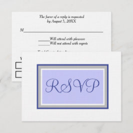 Hochzeit RSVP Periwinkle und Silver Karte