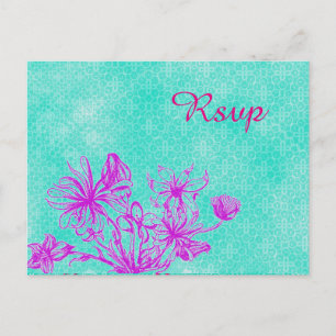 Hochzeit-RSVP-Postkarte mit Vintage-Blumenmotiv Einladungspostkarte