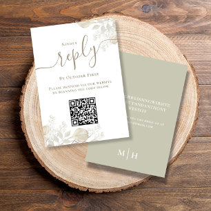 Hochzeit RSVP QR Code Elegante Landschaft Karte