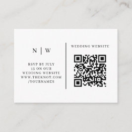 Hochzeit RSVP | QR-Code Minimalistisch Clean Simpl Begleitkarte