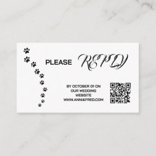 Hochzeit RSVP   QR Code Minimalistisch Clean Simpl Begleitkarte