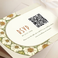 Hochzeit RSVP QR Code Vintag Art Nouveau Mucha