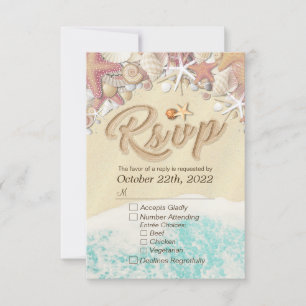 Hochzeit RSVP Reply Summer Beach Starfish Seashell