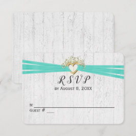 Hochzeit RSVP Ribbon Herz Einladung