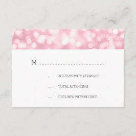 Hochzeit RSVP Rose Blush Pink Bokeh Lights Karte