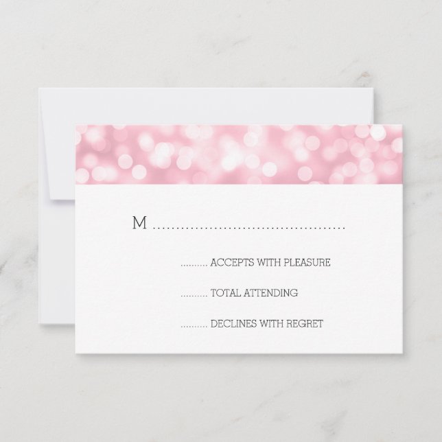 Hochzeit RSVP Rose Blush Pink Bokeh Lights Karte (Vorderseite)