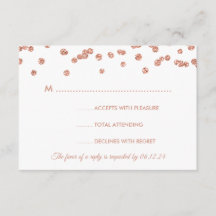 Hochzeit RSVP Rose Gold Glitzer Confetti Navy Blue