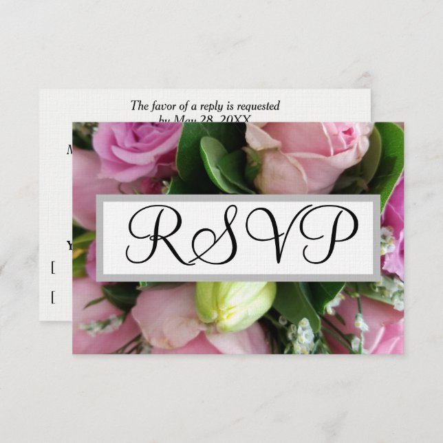 Hochzeit RSVP Roses (Vorne/Hinten)