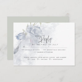 Hochzeit RSVP | Rustikale Aquarellfarbe Dusty Blue