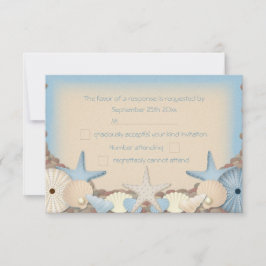 Hochzeit RSVP Schöne Tropical Beach Muscheln Karte