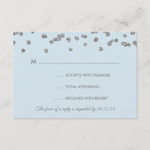 Hochzeit RSVP Silver Imitate Glitzer Confetti Ice 