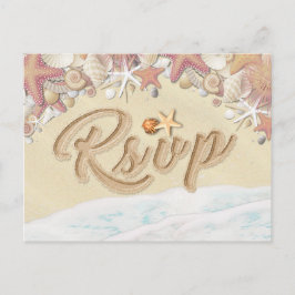 Hochzeit RSVP Sommer Sandy Beach Starfish Seashell Einladungspostkarte