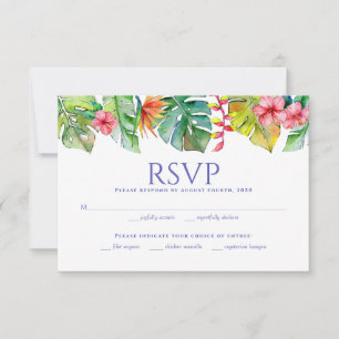 Hochzeit RSVP tropische Wasserfarbe Karte