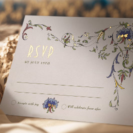 Hochzeit RSVP Viktorianische Belle Epoche einfügen Folie Einladungspostkarte