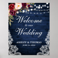 Hochzeit rustikal blaues Holz Lichter Lace Burgund