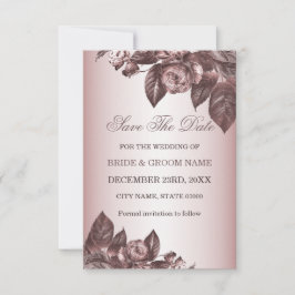 Hochzeit Rustikal florales Ross Gold Vintag Save The Date