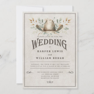 Hochzeit rustikaler Western Einladung