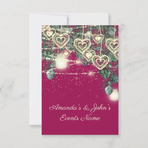 Hochzeit Rustikales Holz Gold Berry Jubiläum Einladung
