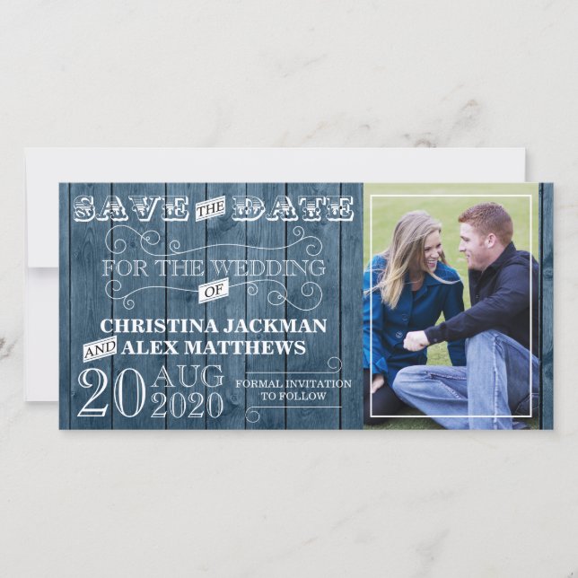 Hochzeit Rustikales Vintages Save the Date Foto (Vorderseite)