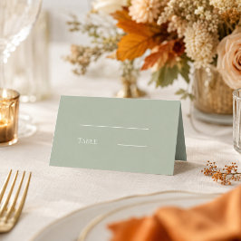 Hochzeit Salbeigrün creme modern schlicht Platzkarte