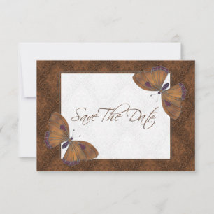 Hochzeit Save the Date Butterfly Brocade braun