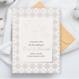Hochzeit Save the Date Einladung mit Silberfolie