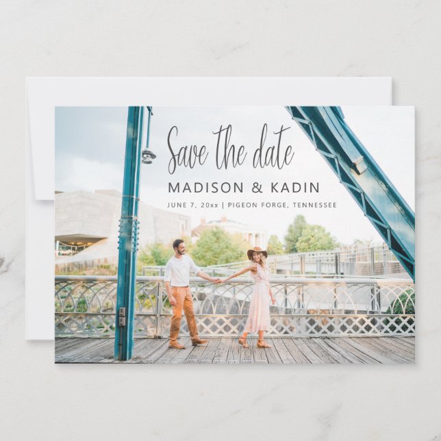 Hochzeit Save the Date Eukalyptus Weiß (Vorderseite)