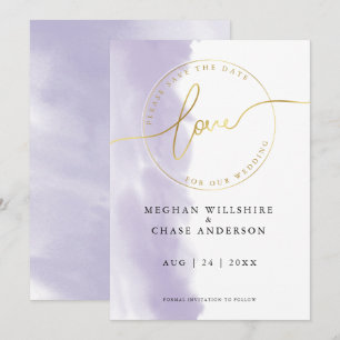 HOCHZEIT   Save the Date Flieder Violett Wasserfar Einladung
