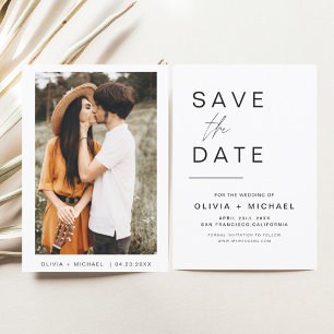 Hochzeit Save the Date Foto Minimalistisch