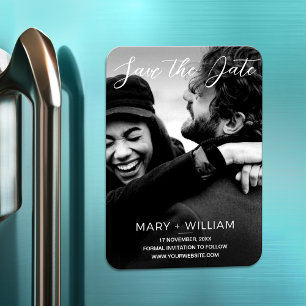 Hochzeit Save The Date Foto Schwarz-Weiß Magnet