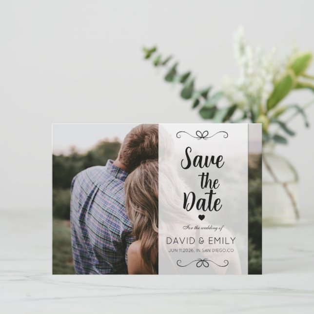Hochzeit-Save-The-Date-Karte Save The Date (Stehend Vorderseite)