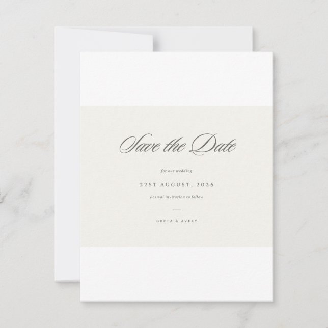 Hochzeit Save the Date Karten – Elegant Personalis (Vorderseite)