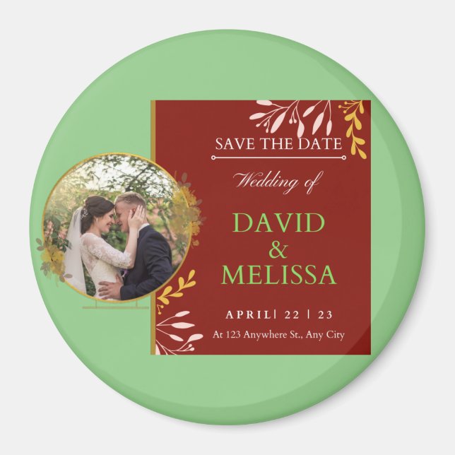 Hochzeit Save the Date Magnet (Vorne)