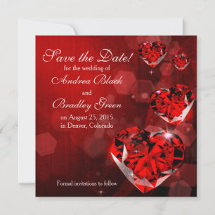 Hochzeit Save the Date   Red Diamond Heart