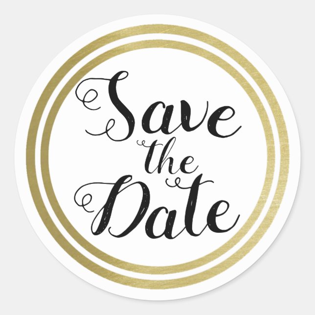 Hochzeit Save the Date Runder Aufkleber (Vorderseite)