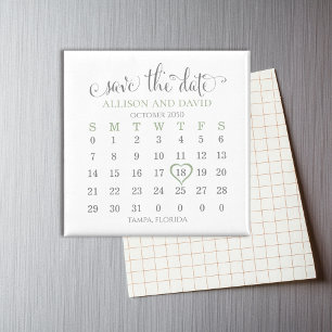 Hochzeit Save the Date Salbei 5 Reihen Grüner Kale Magnet