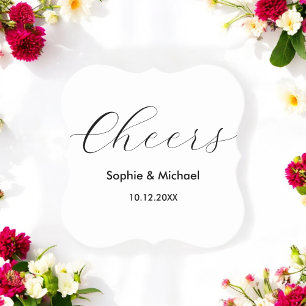Hochzeit Schwarz-weiß Cheers Elegant Untersetzer