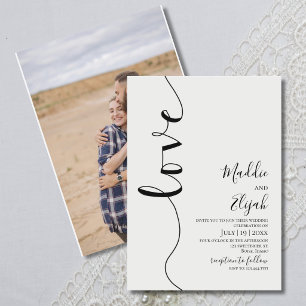Hochzeit, Schwarz & Weiß, Einfach, Typografie, Sch Einladung