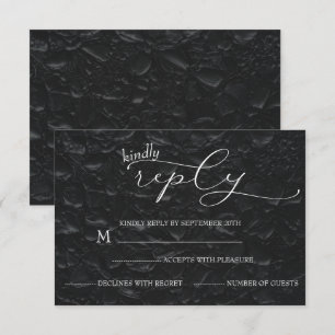 Hochzeit Schwarz & Weiß Elegant Einfach RSVP Karte