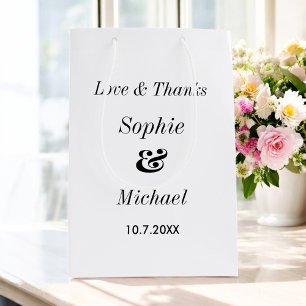 Hochzeit Schwarz Weiß Klassisch Einfach Mittlere Geschenktüte