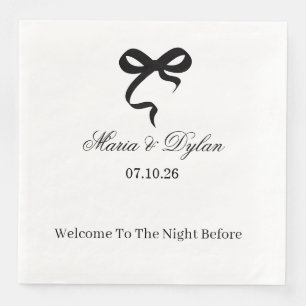 Hochzeit schwarze Bogen Papier Serviette
